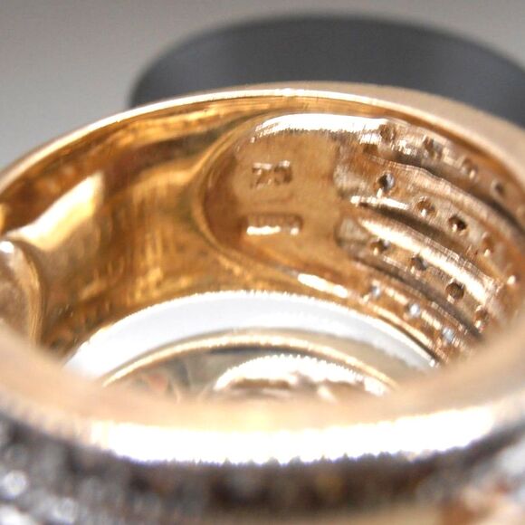 ROSS SIMONS Sterling Silver 925 White CZ Crossover Designer Cocktail Ring Sz 7.5 - Picture 4 of 5